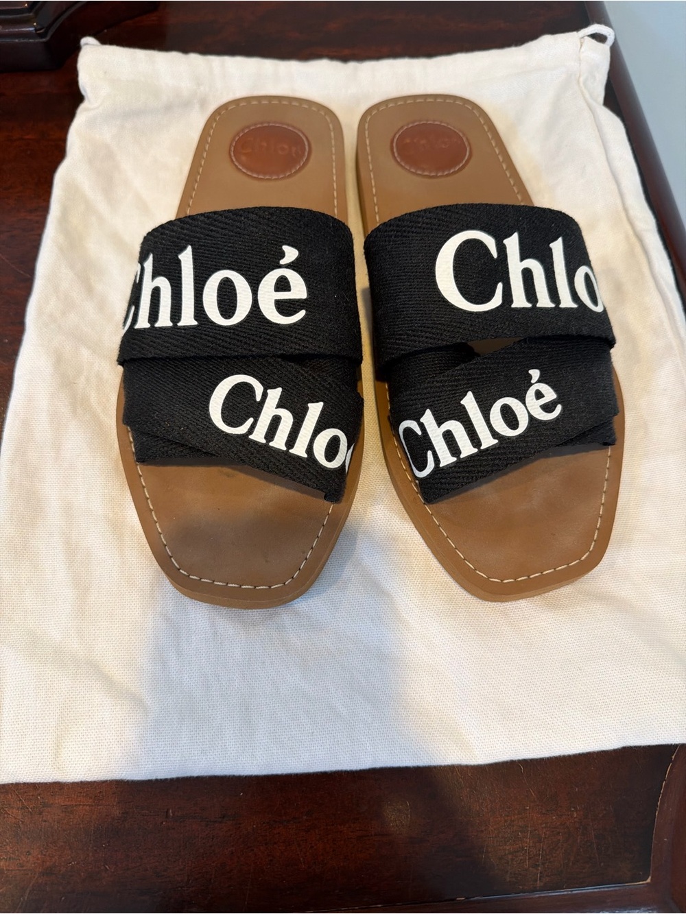 AUTHENTIC CHLOE WOODY logo sandals
